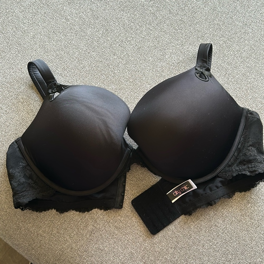 City Chic Boudoir Bra 44 DDD BLACK bra Katie push up brand new with tag